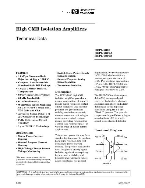 Hcpl A Datasheet Pdf