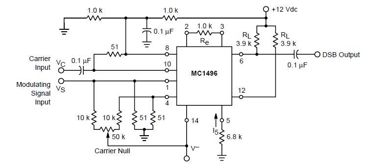 MC1496平衡调制器电路