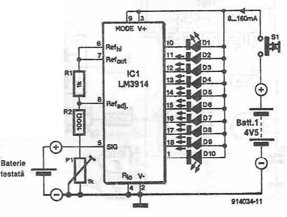 LM3914电池测试仪电路图