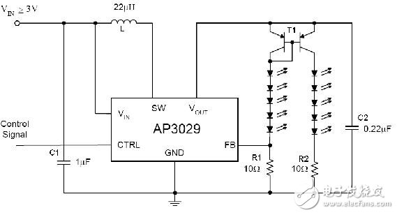 基于AP3029驱动串联WLED应用的设计方案