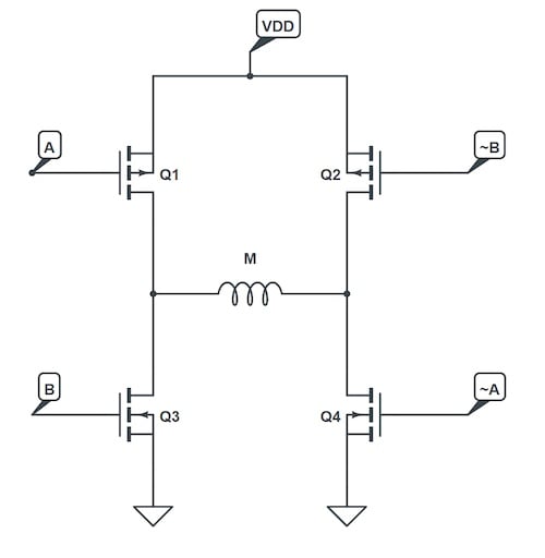 使用 MOSFET 的 H 桥实现