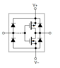 电压逆变器使用门的输出引脚作为输入，其接地引脚作为输出
