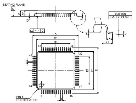 STM32F071RBT6封装图