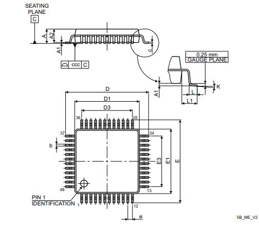 STM32L431CBT6封装图