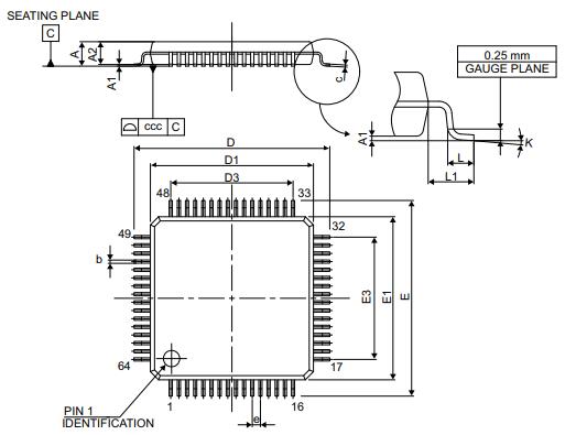 STM32L053R8T6封装图