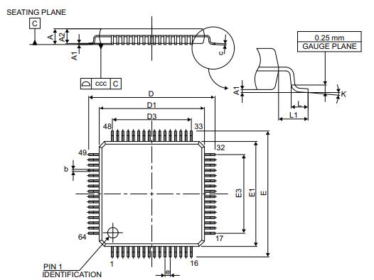 STM32L431RCT6封装图