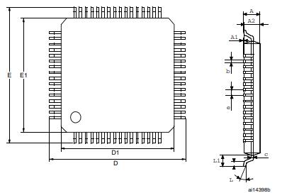 STM32F103R8T6封装图