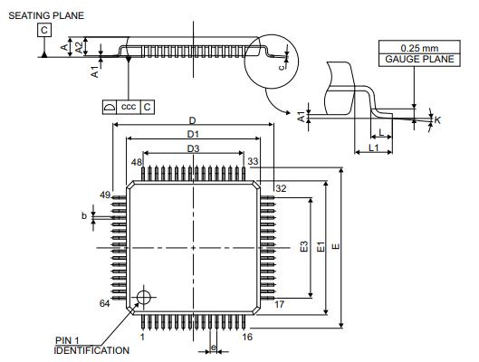 STM32L452RET6TR封装图