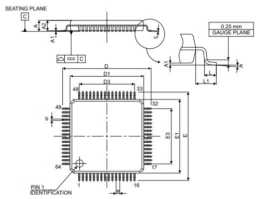 STM32L433RCT6P封装图