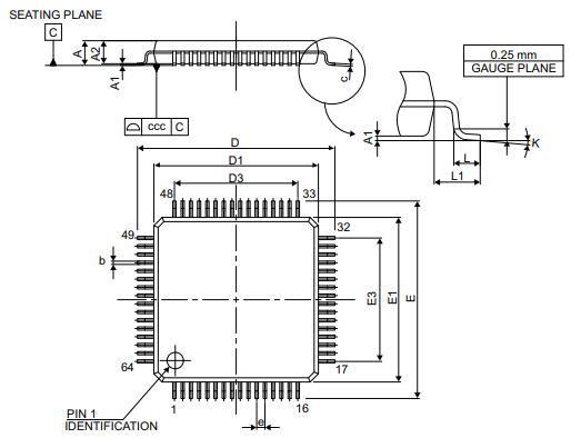 STM32L072RBT6封装图