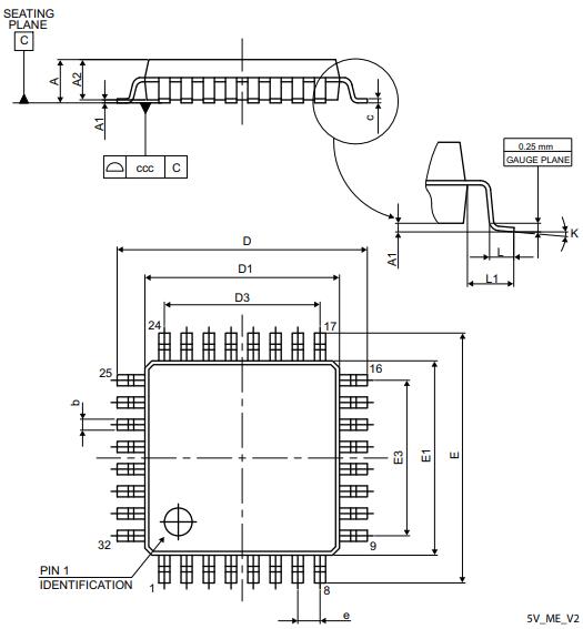 STM32L071KBT6封装图