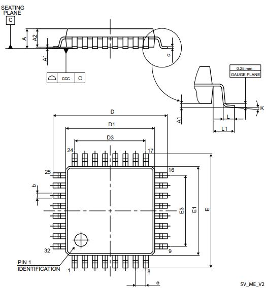 STM32L052K6T6封装图