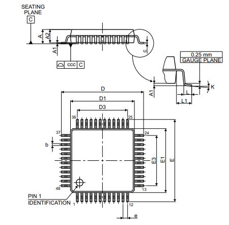 STM32G474CET6封装图