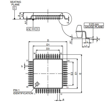 STM32F030CCT6TR封装图