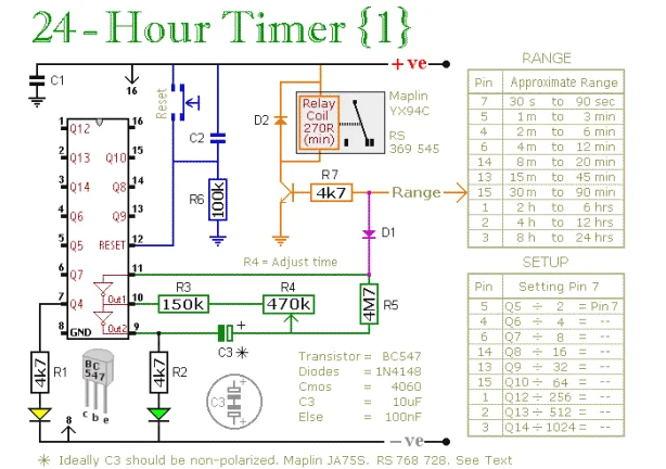 24小时定时器电路教程