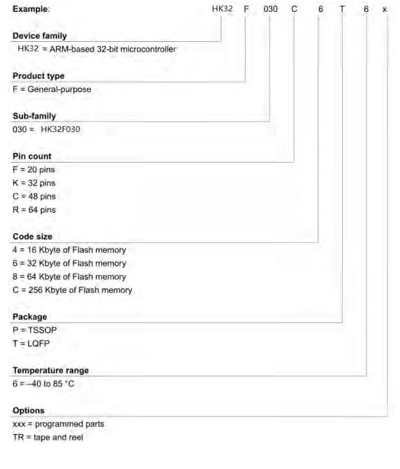 HK32F030K6T6料号解释图