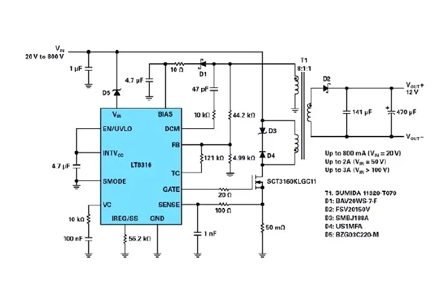 将 600V 输入隔离反激式控制器的电源电压扩展至 800V 或更高