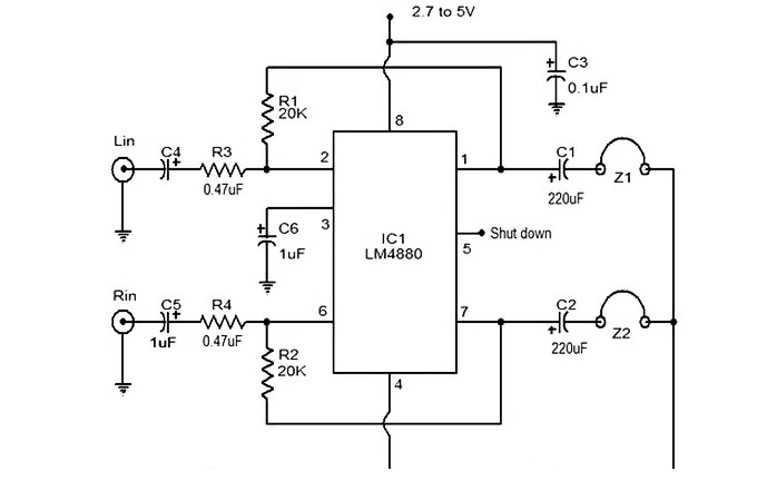 LM4880 应用：高保真耳机放大器电路设计