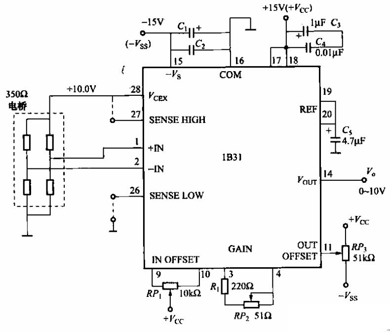 0 至 10V 输出传感器信号处理电路原理