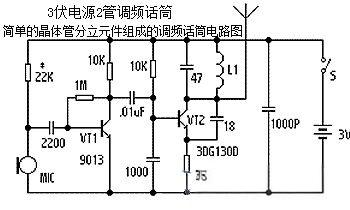 3 伏 2 管調(diào)頻話筒：簡易電路實現(xiàn)音頻無線傳輸