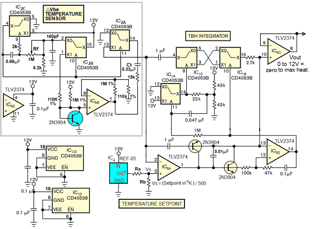 回收半温控器采用 ΔVbe 晶体管传感器