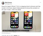 苹果iPhone 17 Air新爆料：厚5.5毫米，无SIM卡槽