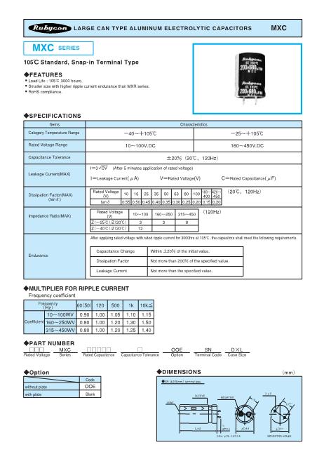 180MXC820M30X30數(shù)據(jù)手冊封面