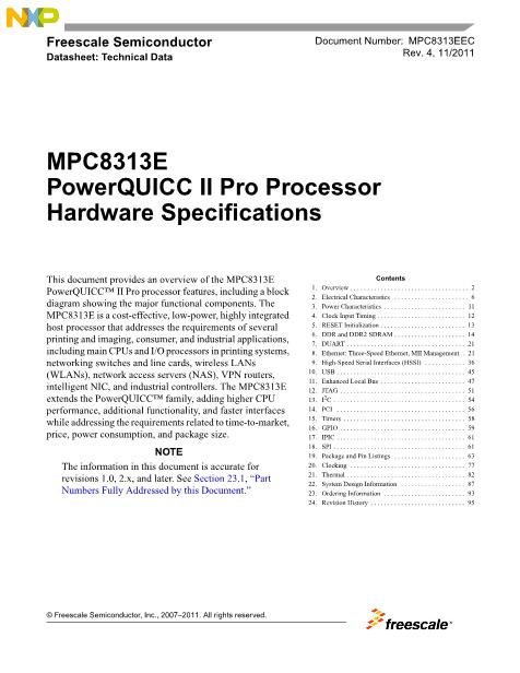 MPC8313CVRAFFC_1051数据手册封面