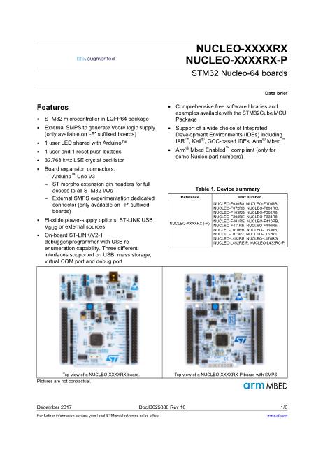 STM32F091RCT6数据手册封面