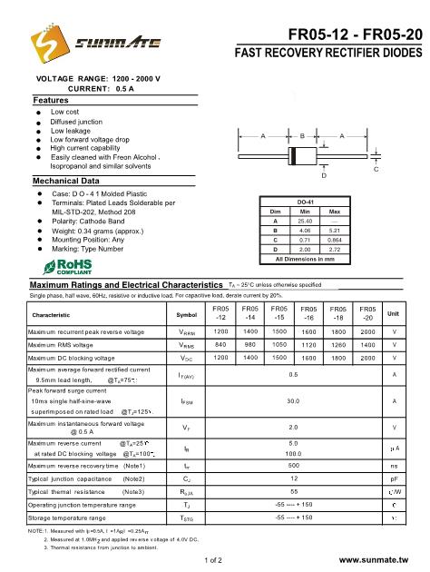 FR05-16數(shù)據(jù)手冊封面