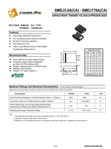 SMDJ48CA数据手册封面