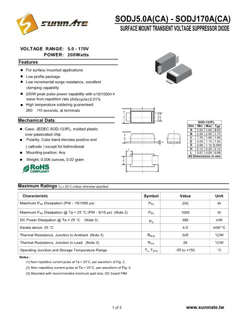 SODJ22CA數(shù)據(jù)手冊(cè)封面