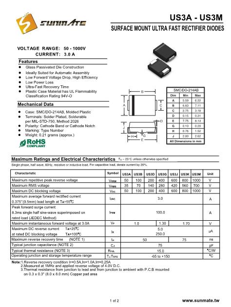 US3B數(shù)據(jù)手冊(cè)封面