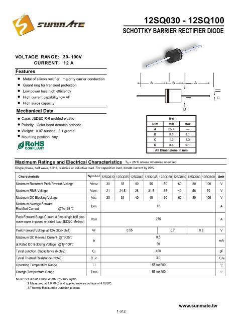 12SQ100數(shù)據(jù)手冊封面