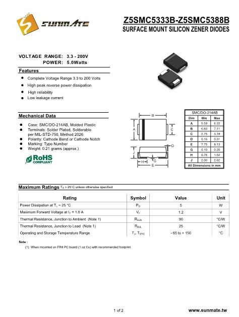 Z5SMC5383B數(shù)據(jù)手冊封面