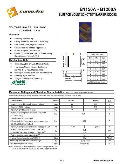 B1200A數(shù)據(jù)手冊封面