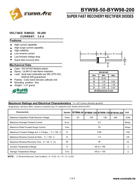 BYW98-200數(shù)據(jù)手冊(cè)封面