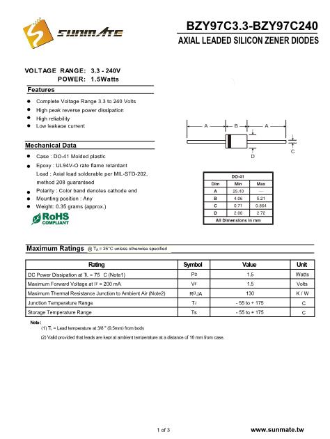 BZY97C5V6数据手册封面