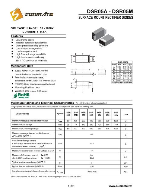 DSR05G数据手册封面