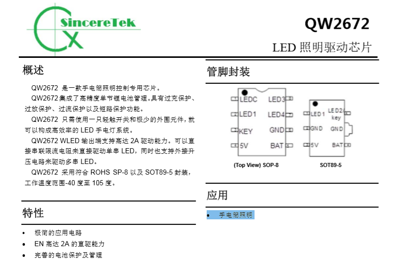 QW2672  2019-09 LED оƬ