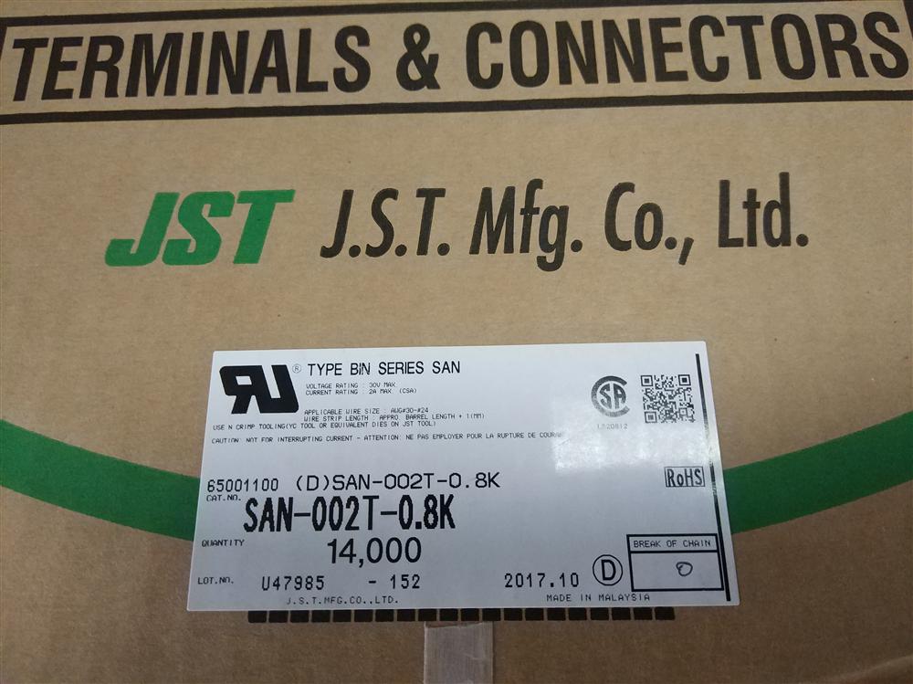 供应SAN-002T-0.8K JST接插件 汽车连接器