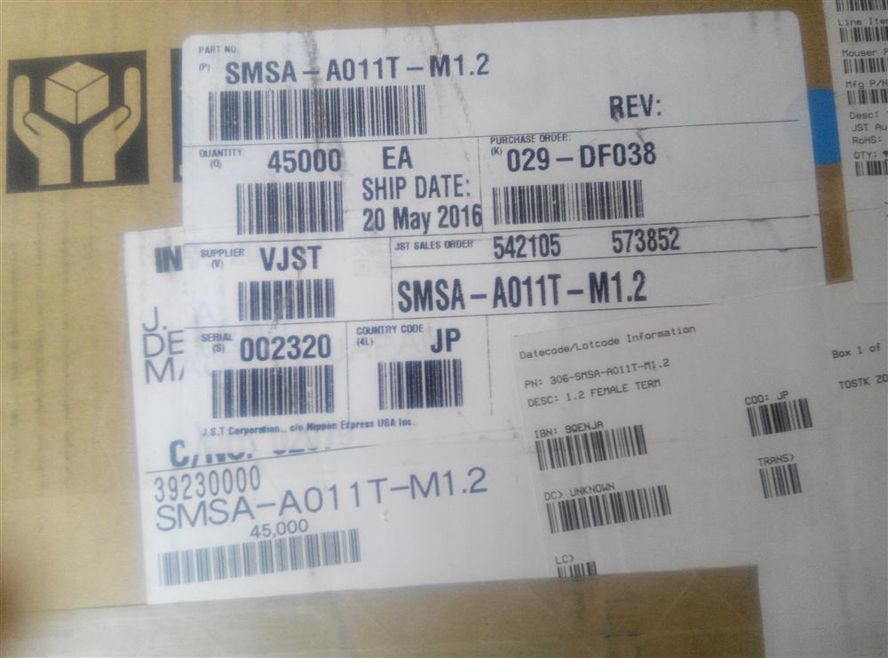 供应SMSA-A011T-M1.2 JST接插件 汽车连接器