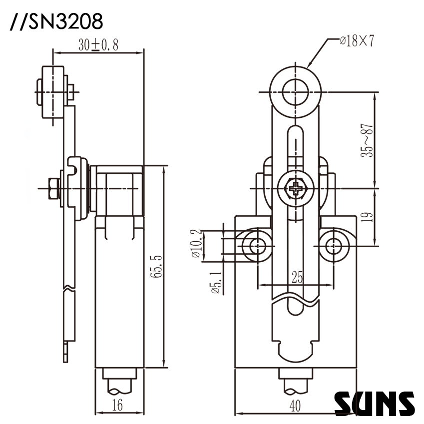 SUNS美国三实工程机械行程开关SN3208安全限位开关 户外防水限位开关