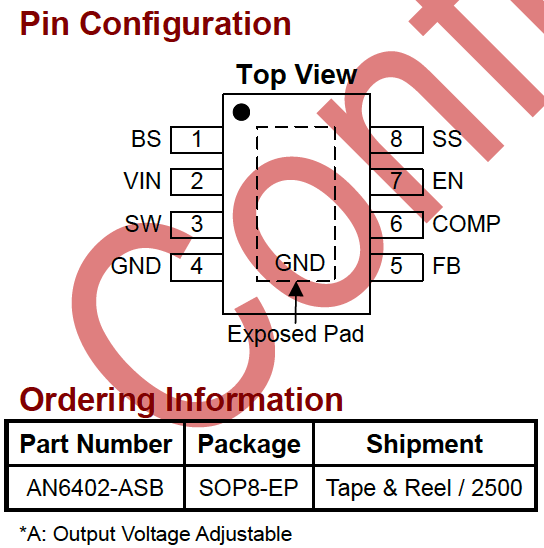 AN6402 SOP8-EP 输入40V 同步降压控制器