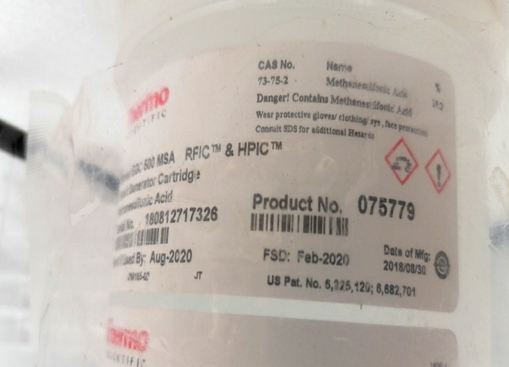赛默飞离子色谱甲基磺酸淋洗液发生罐075779全新EGC 500 MSA