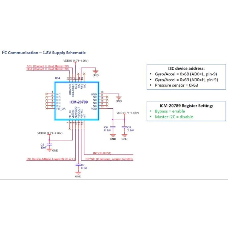 InvenSense 惯性测量单元7轴压力传感器ICM-20789
