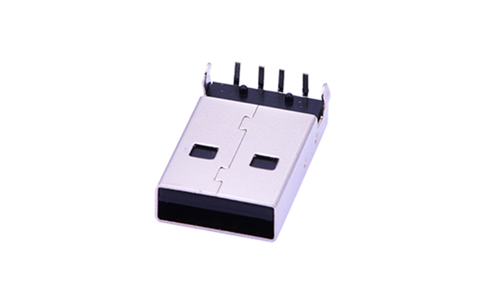 FUS215 A型4�|�c90°插件公座USB�B接器