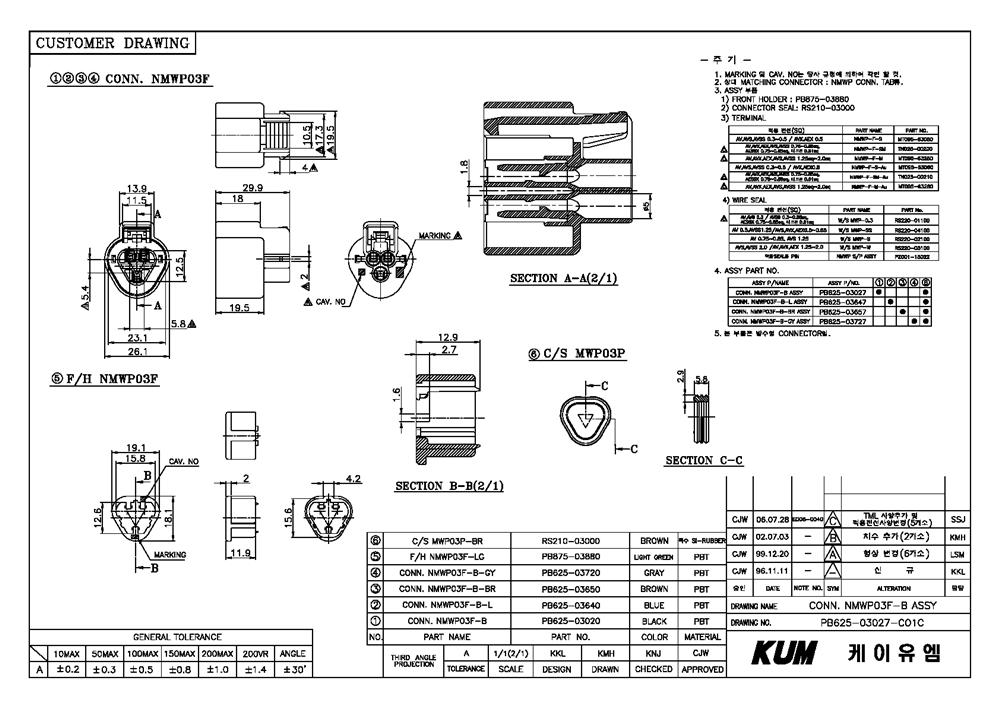 供应PB625-03027  kum接插件 汽车连接器
