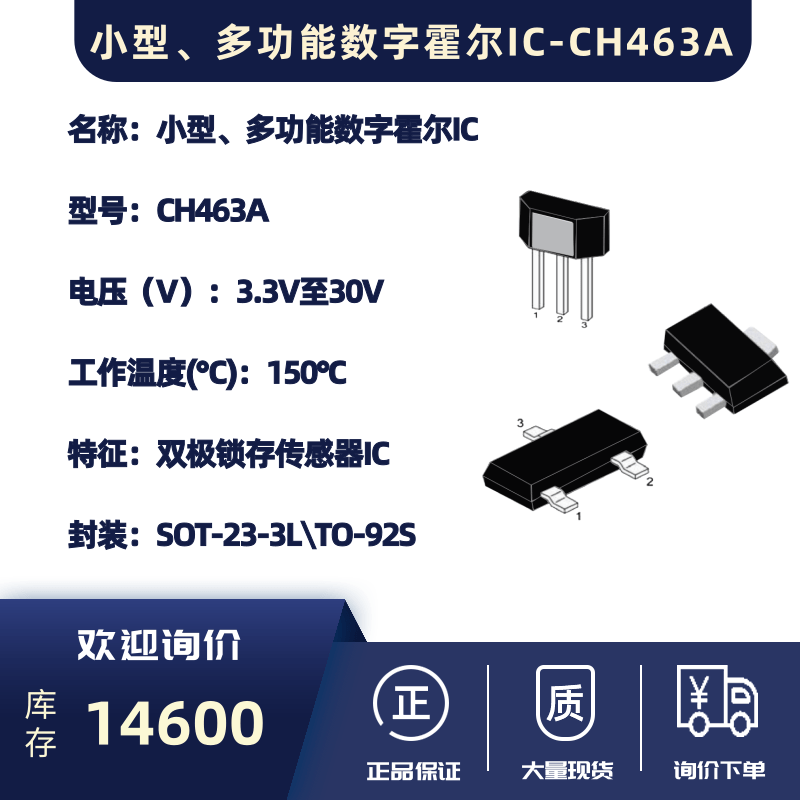 小型、多功能数字霍尔IC-CH463A