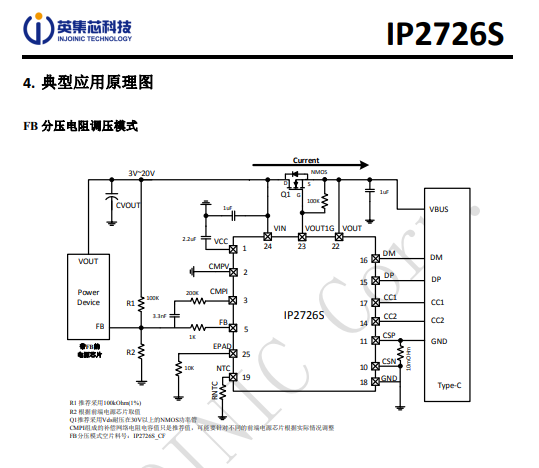 供应IP2726S 用于 USBC 端口的快充协议 IC